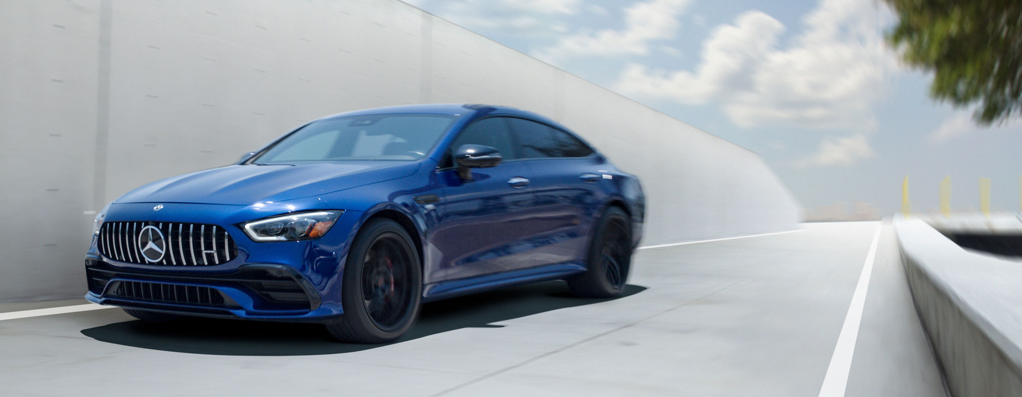 SunTek Reaction Paint Protection Film protects blue Mercedes against regular wear and tear
